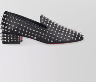 Christian Louboutin heel block loafers with studded round toe