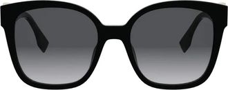 Fendi FF Diamonds Zonnebril - Dames - Zonnebrillen - Zwart - 55 MM - Accessoires