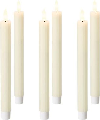 Beliani Conjunto De 6 Decoraciones De Navidad Led Para Interiores Vela Accesorio De Parafina Blanco Crema Saphir