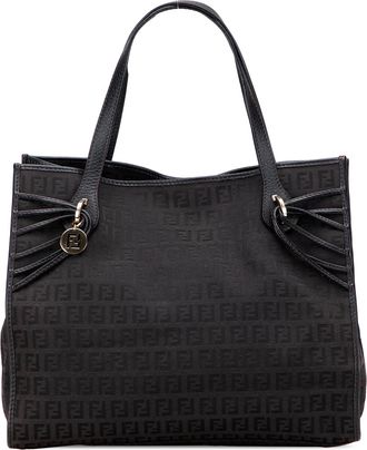 Fendi Pre-owned Womens Monogram Tote Bag - Black Textile - One Size