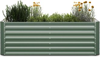 Blumfeldt Blumfeldt High Grow Straight Huerto Elevado 180x60x90cm Acero Ondulado Montaje Sencillo Resistente A &Oacute;xido Y Heladas