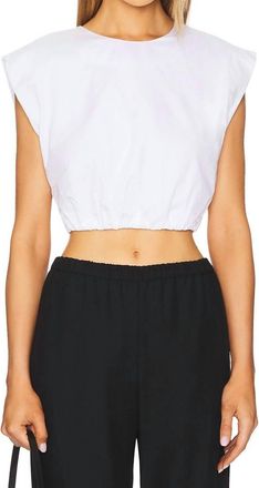 A.L.C. Billie Sleeveless Cropped Crew Neck T-Shirt In White