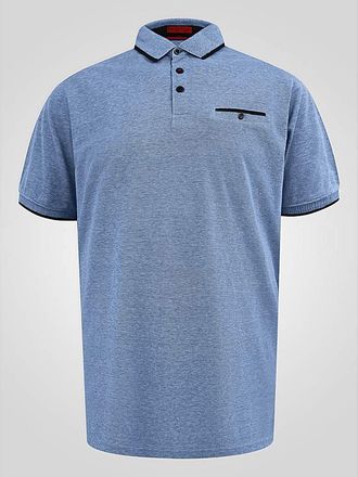 D555 Harvey Blue Jacquard Collar Polo