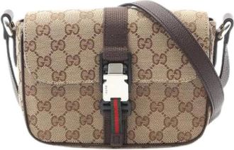 Gucci Pre-owned Cross Body Bags, male, Beige, Size: ONE SIZE Pre-owned GG Canvas Crossbody Bag