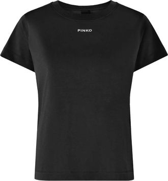 Pinko logo T-shirt - women - Cotton - L - Black