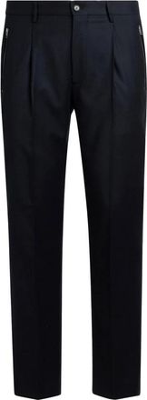 Etro Wollen Flanellen Broek - Heren - Slim Fit Broeken - Blauw - S - Wol - Broeken