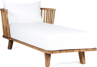 Bazar Bizar Cama de d&iacute;a de madera de teca recuperada y tela