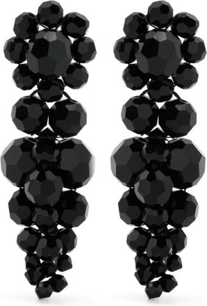 Simone Rocha bead-emellished drop earrings - women - glass - One Size - Black