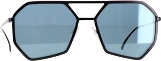 Prada SPR62X Geometric Tinted Sunglasses in Black Metal