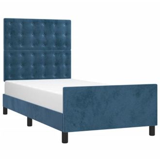 vidaXL Vidaxl - Estructura De Cama Sin Colch&oacute;n Terciopelo Azul Oscuro 90x190 Cm