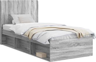 vidaXL Estructura De Cama Con Almacenamiento Y Cabecero Gris Sonoma Vidaxl