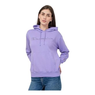 Champion Hoodies & sweatvesten, Dames, Paars, S, Katoen, Paarse Hoodie Oversize Logo Sweatshirt