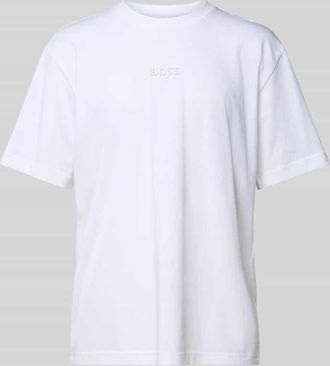 HUGO BOSS T-Shirt mit Label-Print in Weiss, Größe XXL