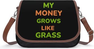 Generic My Money Grows Like Grass Small Womens Crossbody Bags Shoulder Handbag with Adjustable Strap for Travel