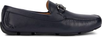 Ferragamo Mens Moccasins Gancini Black Calfskin Loafers