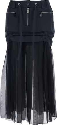 Dolce & Gabbana Twill And Chiffon Skirt