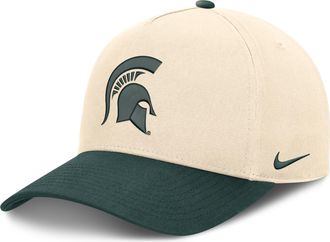 Nike Michigan State Campus Prep Rise Nike Mens College A-Frame Adjustable Hat in Brown | NC2A0C3DMST-TRY