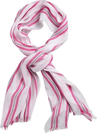 GANT Gestreept Linnen en Katoenen Sjaal - Dames - Sjaals - Roze - ONE Size - Katoen - Accessoires