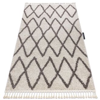 RugsX Rugsx - Alfombra Berber Beni Crema Franjas Bereber Marroqu&iacute; Shaggy Beige 160x220 Cm