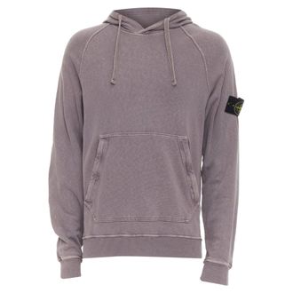 Stone Island purple dust treatment washed grey purple cotton hoodie M