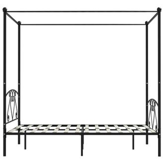 Berkfield Home Elegant Canopy Bed Frame Black Metal 140x200 cm