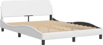 vidaXL Vidaxl - Estructura de cama sin colchón cuero sintético blanco 140x190cm