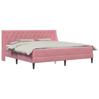 vidaXL Estructura De Cama Con Colch&oacute;n Rosa 200 X 200 Cm Terciopelo Vidaxl