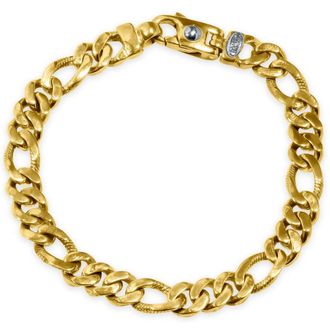 Pompeii3 Mens Figaro Link 14k Gold (34gram) or Platinum (54gram) 8.5mm Bracelet 8.25