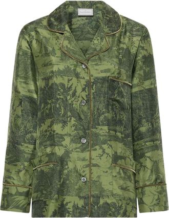 Pierre-Louis Mascia Camicia in seta con stampa - Verde