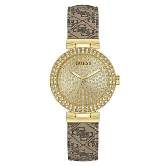 Guess Glitz Plaque Gold-tone Dial Ladies Watch GW0943L2