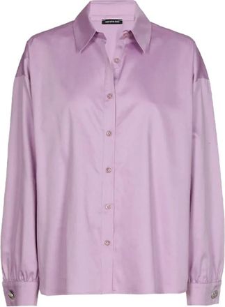 Caroline Biss Caroline Biss - Blouse in glanzend katoen - Dames - Blouses & Shirts - Paars - Maat: XL Katoen