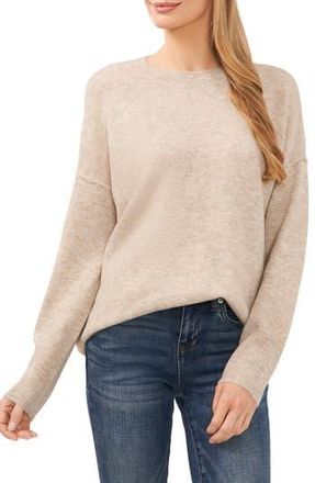 CeCe by Cynthia Steffe Heart Elbow Crewneck Sweater in Oatmeal at Nordstrom Rack, Size X-Large