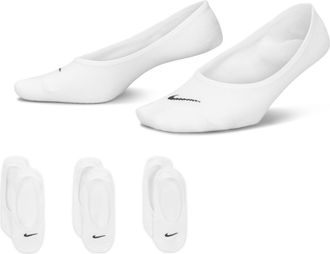 Nike Womens Everyday Lightweight Training Footie Socks (3 Pairs) in White | SX4863-101