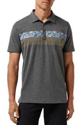 Travis Mathew Midnight Train Chest Stripe Polo in Heather Black at Nordstrom Rack, Size Xx-Large