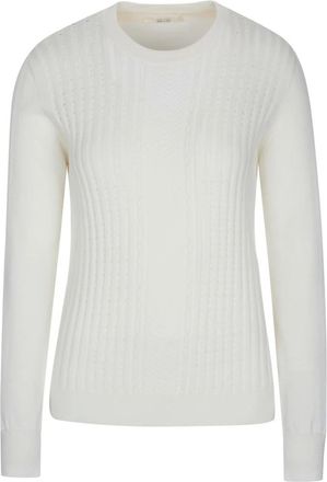 Bally Gebreide trui met ronde hals - Dames - Truien - Beige - Maat: XS Zijde