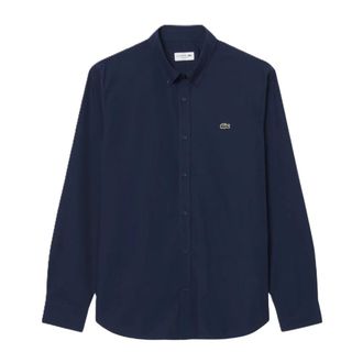 Lacoste Casual Shirts, male, Blue, Size: 2XL Regular Fit Stretch Poplin Shirt