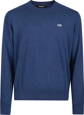 Dsquared2 Stijlvolle Gebreide Trui - Heren - Ronde hals truien - Blauw - S - Katoen - Truien & Vesten