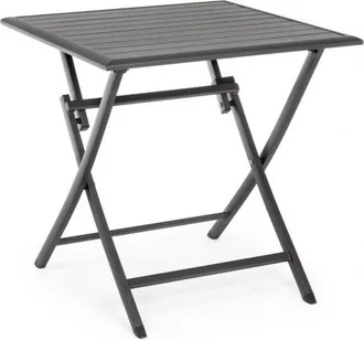 BIZZOTTO Bizzotto - Mesa De Exterior Plegable En Aluminio Antracita Elin 70x70x H71 Cm