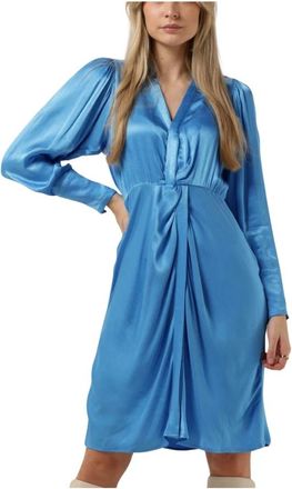 Co'Couture Harvey Drape Jurk - Dames - Korte kleedjes - Blauw - XS - Polyester - Kleedjes