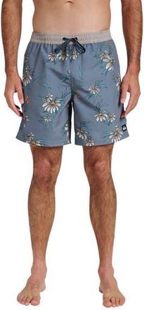 Quiksilver Everyday Water Repellent Coastal Flora Volley 6-Inch Swim Trunks in China Blue at Nordstrom Rack, Size Xx-Large