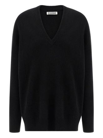 Jil Sander V-neck sweater - women - Cashmere/Wool - 38 - Black
