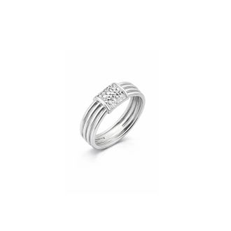Gold & Honey Womens Diamond Cut Station Ring In Silver