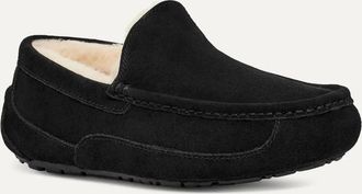 UGG Mens UGG Ascot 1101110W-BLK Loafer Black Suede Wool Lined Slip On Slippers GUG250