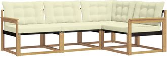 vidaXL Conjunto De Sof&aacute;s De Exterior 4 Uds. Blanco Y Crema Vidaxl