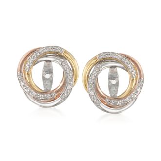 Ross-Simons Diamond Swirl Earring Jackets in Tri-Colored Sterling Silver