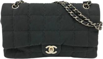 Chanel Pre-owned Shoulder Bags, female, Black, Size: ONE SIZE Pre-owned Vintage Nylon Shoulder Bag