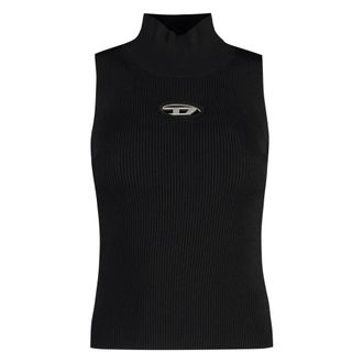 Diesel Sleeveless Tops, female, Black, Size: XS M-Onervax Ribbed Tank Top