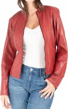 Mauritius Chessy Rf Leather Jacket In Ox Red