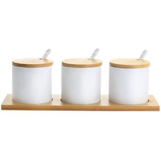 Gibson Home Gracious Dining 10 Piece Fine Ceramic Condiment Jars Serving Set in White at Nordstrom