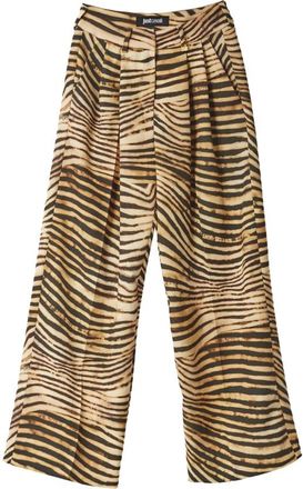 Just Cavalli Animalier Wijde Pijp Broek - Dames - Wijde Broeken - Veelkleurig - M - Polyester - Broeken